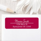 Cherry red minimalist retouradres label (Insitu)