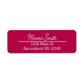 Cherry red minimalist retouradres label (Voorkant)