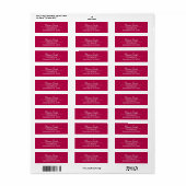 Cherry red minimalist retouradres label (Full Sheet)