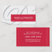 Cherry Red Monogram Visitekaartjes (Voorkant / Achterkant)