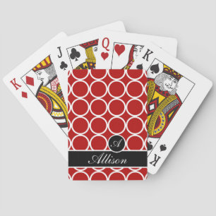 Cherry Red Monogrammed Lexi Print Speelkaarten