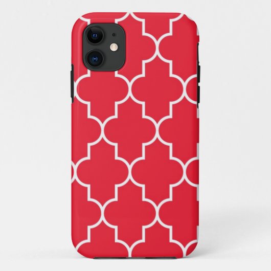 Cherry Red Quatrefoil Case-Mate iPhone Case (Achterkant)