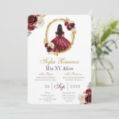 Cherry Red Quinceañera Invitation (Debout devant)