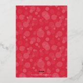 Cherry Red Script Bokeh Merry kerstfoto Folie Feestdagenkaart (Achterkant)