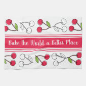  Cherry Red Stripe  Theedoek (Horizontaal)