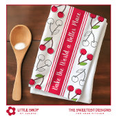 Cherry Red Stripe Theedoek