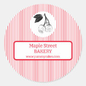 Cherry Red Stripes Business Label (Voorkant)