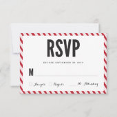 Cherry Red Stripes RSVP-reactiekaart RSVP Kaartje (Voorkant)