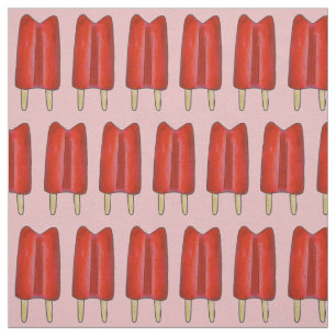 Cherry Red Twin Pop Popsicles Ice Lolly Stof