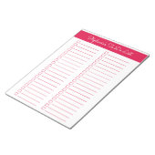 Cherry Red Vertical 8.5x11 Two Column Checklist Notitieblok (Schuin)