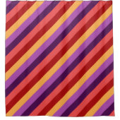 Cherry Red Violet Strepen Douche Gordijn (Voorkant)