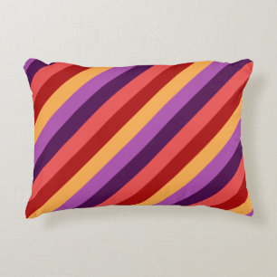 Cherry Red Violet Stripes accent kussen