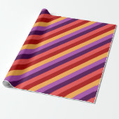 Cherry Red Violet Stripes inpakpapier (Uitgerold)