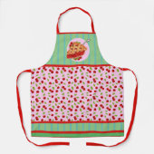 Cherry Retro Pink Apron Schort (Voorkant)