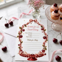 Cherry Ribbon Baby Shower Voorspellingsspellen
