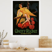 Cherry Rocher Liquor 1922 ( Franse kleding) Poster (Keuken)