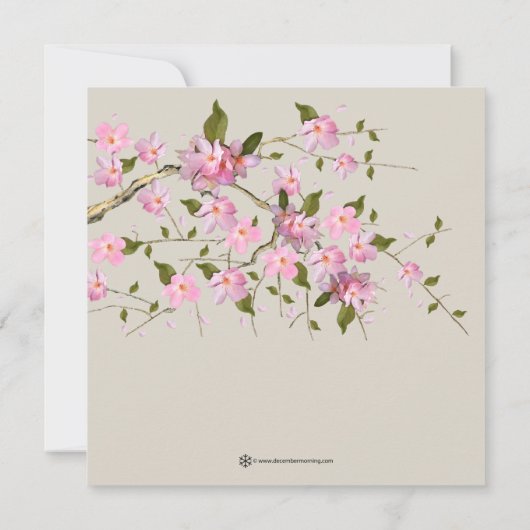 Cherry rose Fleur bébé Douche Invitations (Dos)