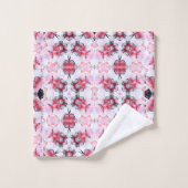 Cherry Roze Blossom Print Towel Set Bad Handdoek (Wasdoekje)