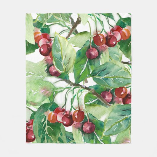 Cherry Seamless Pattern Fleece Deken (Voorkant)