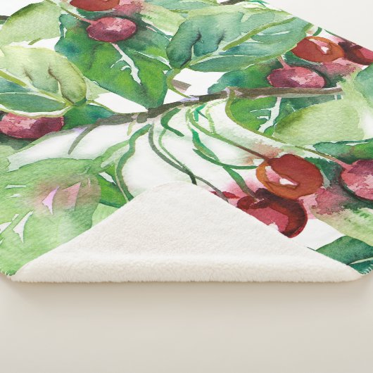 Cherry Seamless Pattern Sherpa Deken (3/4)