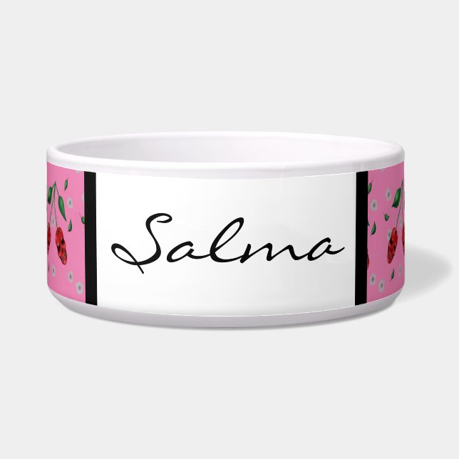 Cherry Skulls gepersonaliseerd Voerbakje (Voorkant)