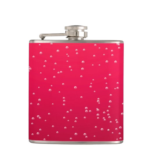 Cherry Soda met Tiny Bubbles Background Art Heupfles (Voorkant)