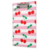 Cherry Stripe Pattern – Retro Fruit Gift & Decor Klembord (Links)