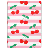 Cherry Stripe Pattern – Retro Fruit Gift & Decor Klembord (Achterkant)