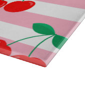 Cherry Stripe Pattern – Retro Fruit Gift & Decor Snijplank (Hoek)