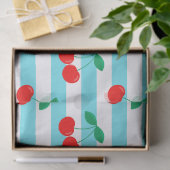Cherry Stripe Pattern – Retro Fruit Gift & Decor Tissuepapier (Geschenk)