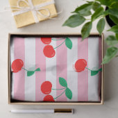 Cherry Stripe Pattern – Retro Fruit Gift & Decor Tissuepapier (Geschenk)