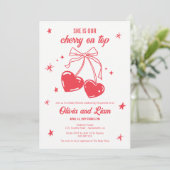 Cherry sur le Baby shower supérieur Invitation (Debout devant)