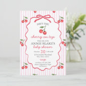 Cherry sur le Baby shower supérieur Invitation (Debout devant)