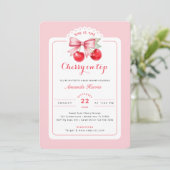 Cherry sur le Baby shower supérieur Invitation Cer (Debout devant)