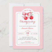 Cherry sur le Baby shower supérieur Invitation Cer (Devant)