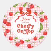 Cherry sur le dessus Sticker d'anniversaire (Devant)