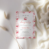Cherry Sur Le Haut Bébé Douche Invitations