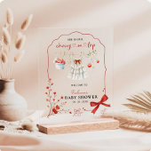 Cherry Sur Le Haut Pink Bow Baby Girl Douche Bienv