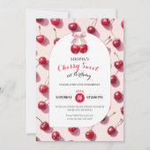 Cherry Sweet 1e verjaardag uitnodiging (Voorkant)