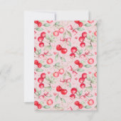 Cherry Sweet Baby shower Bedankt Card (Achterkant)