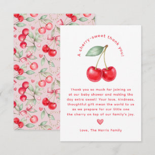 Cherry Sweet Baby shower Bedankt Card