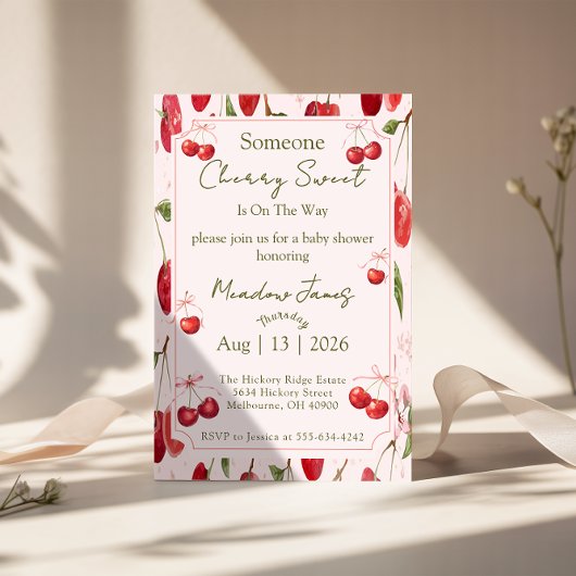 Cherry Sweet - Baby Shower Invitation