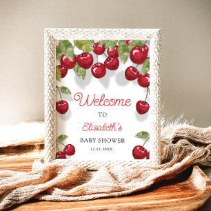Cherry Sweet Baby shower Welkom Foam Board Poster