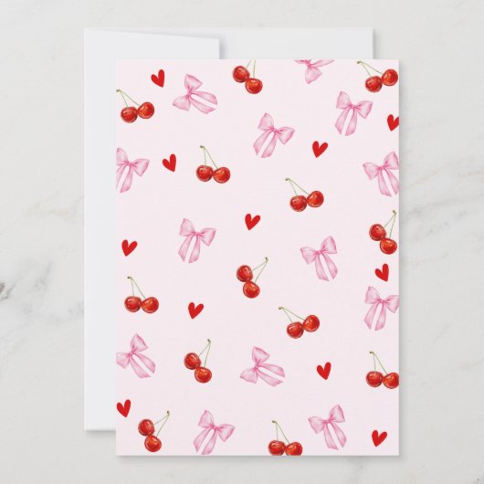 Cherry Sweet Birthday Cherries 1st Birthday Kaart (Achterkant)