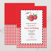 Cherry Sweet Birthday Party Kaart (Voorkant / Achterkant)
