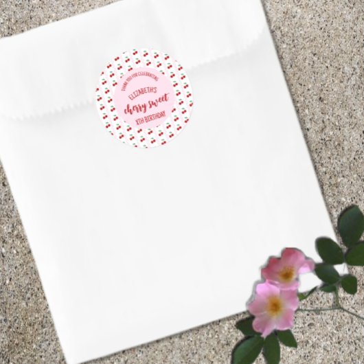 Cherry Sweet Birthday Ronde Sticker