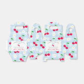 Cherry Sweet Blue Coquette Baby shower Favoriete B Bedankdoosjes (Uitgevouwen)