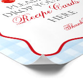 Cherry Sweet Blue Coquette Bow Deel een Receptteke Poster (Hoek)