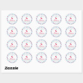 Cherry Sweet Blue Coquette Bow Vrijgezellenfeest S Ronde Sticker (Vel)