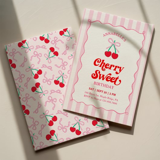 Cherry Sweet Invitation d'anniversaire